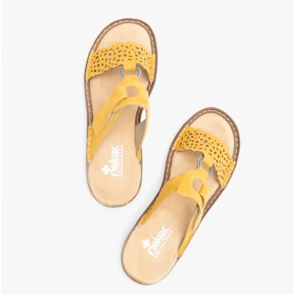 608A7-68 Ladies Mule Sandals Yellow