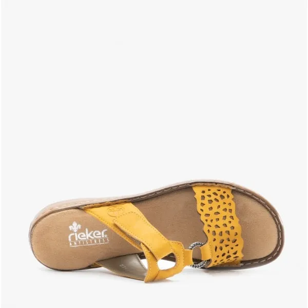 608A7-68 Ladies Mule Sandals Yellow