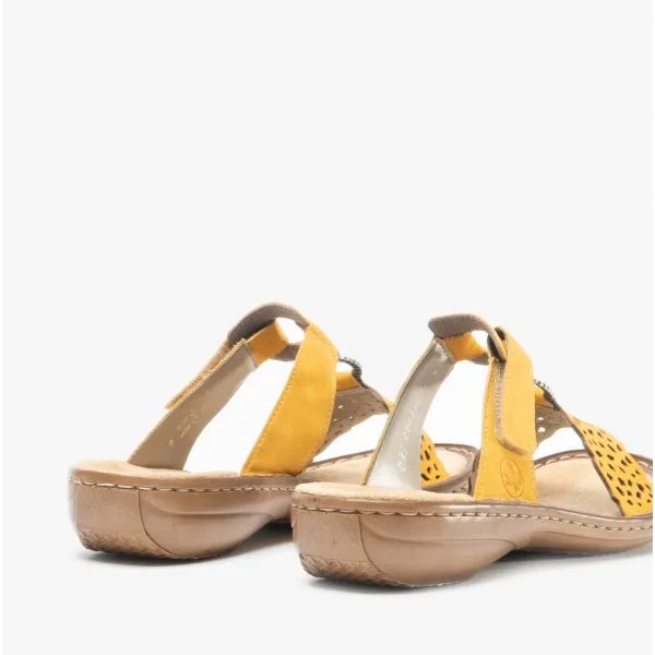 608A7-68 Ladies Mule Sandals Yellow