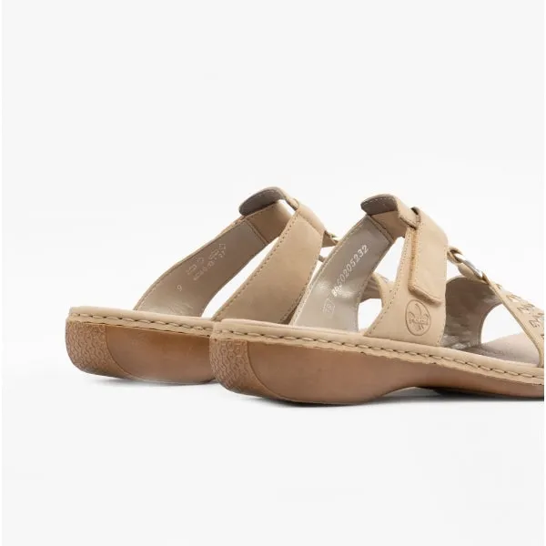 Beige Ladies Slip-On Sandals - Comfortable and Stylish Design