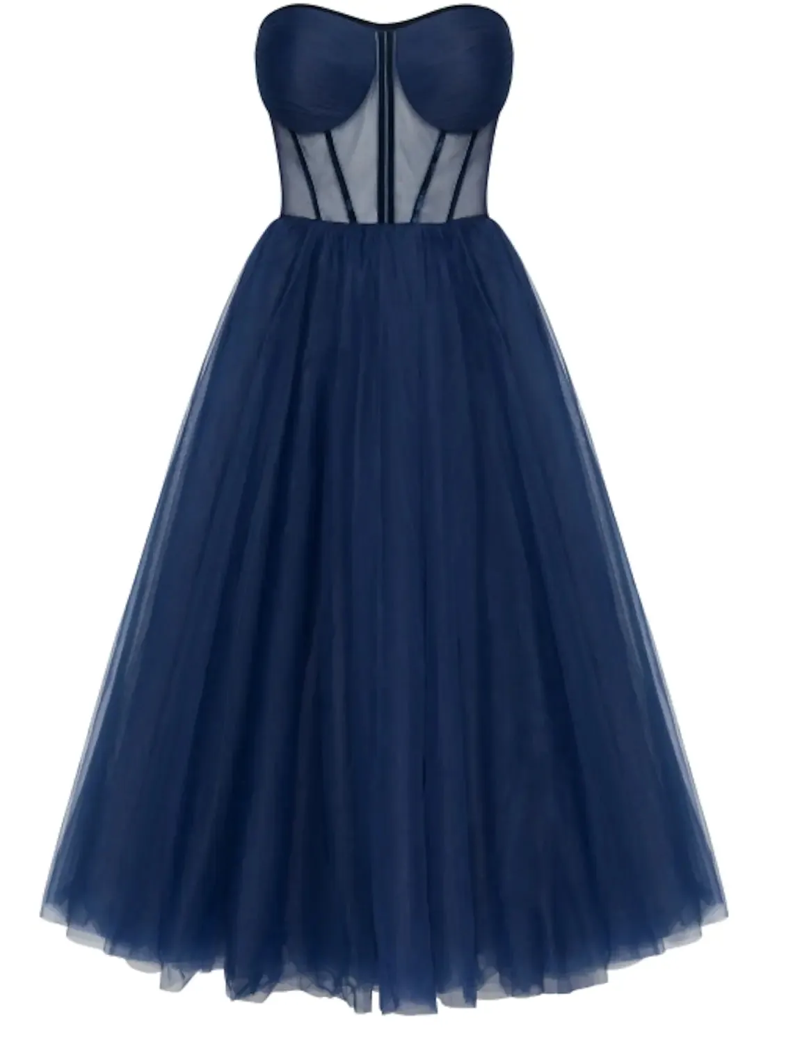 A-Line Cocktail Dresses Party Dress Wedding Guest Tea Length Sleeveless Sweetheart Tulle with Pleats