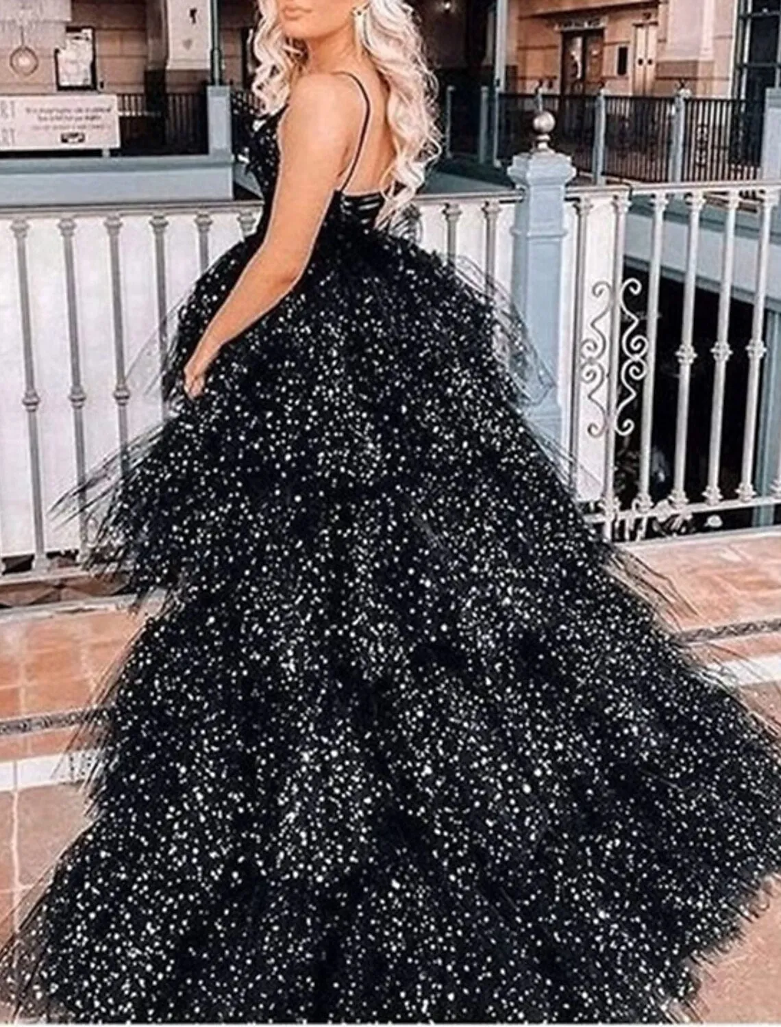 A-Line Prom Dresses Black Dress Dress Birthday Asymmetrical Sleeveless Spaghetti Strap Tulle with Ruched Sequin