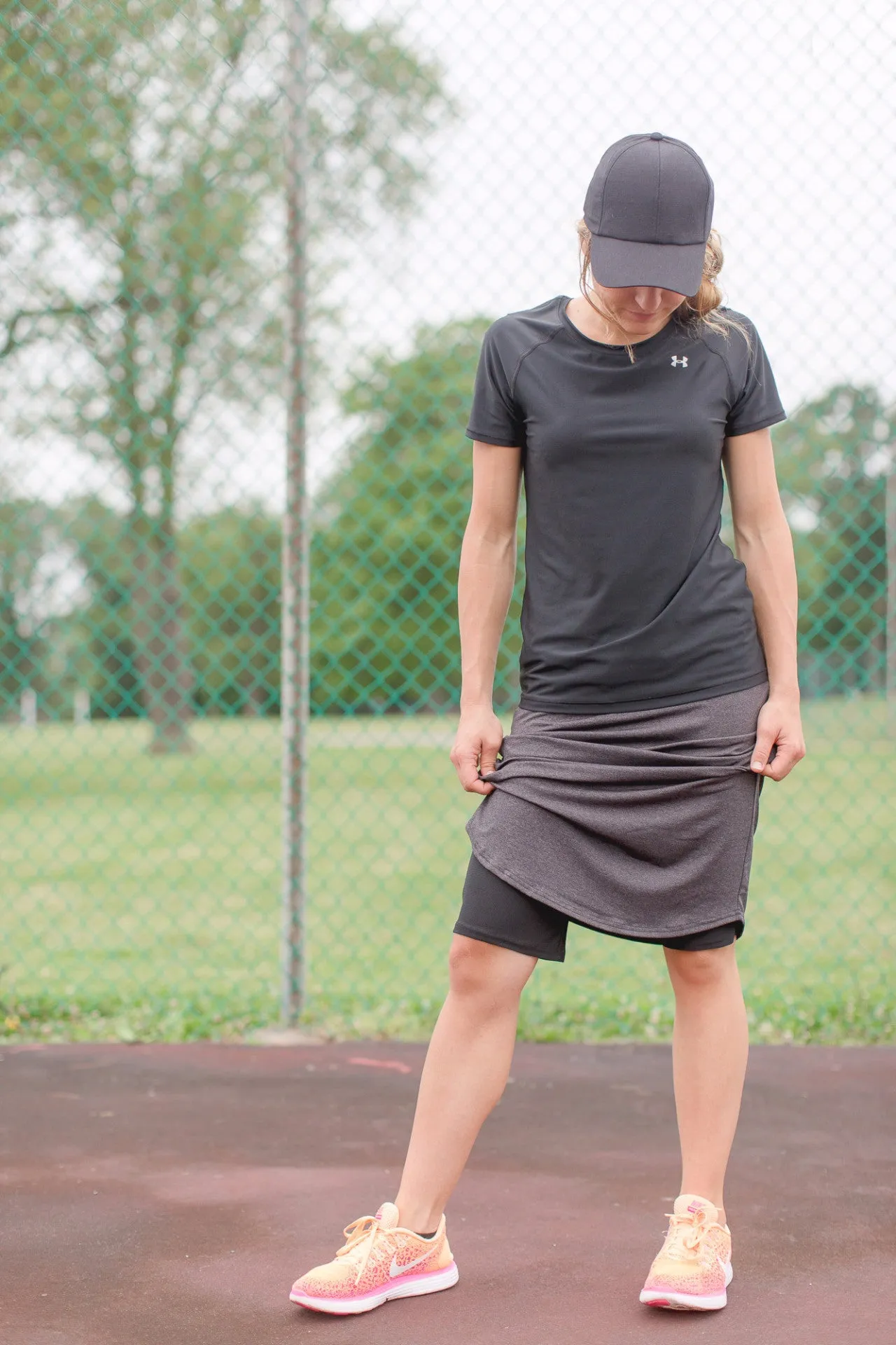 'Alexa' Athletic Skort in Warm Charcoal FINAL SALE