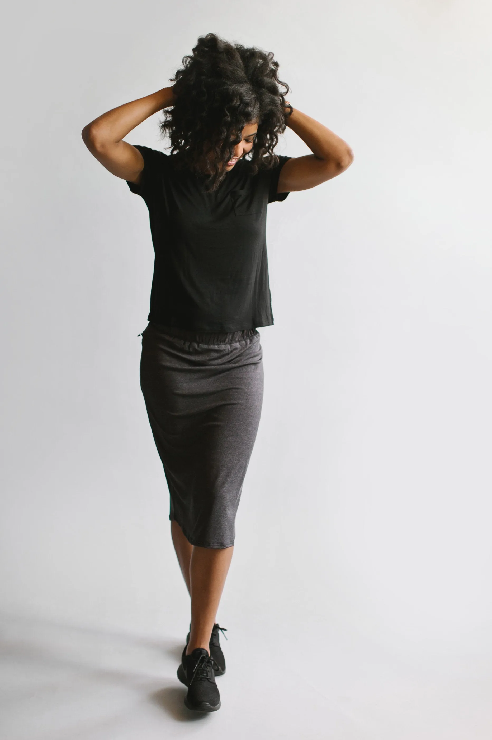 'Alexa' Athletic Skort in Warm Charcoal FINAL SALE