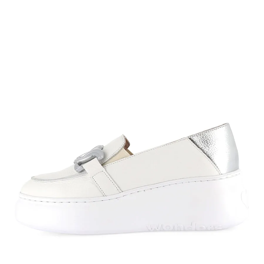 AMAS A-2634 - OFF WHITE/SILVER LEATHER