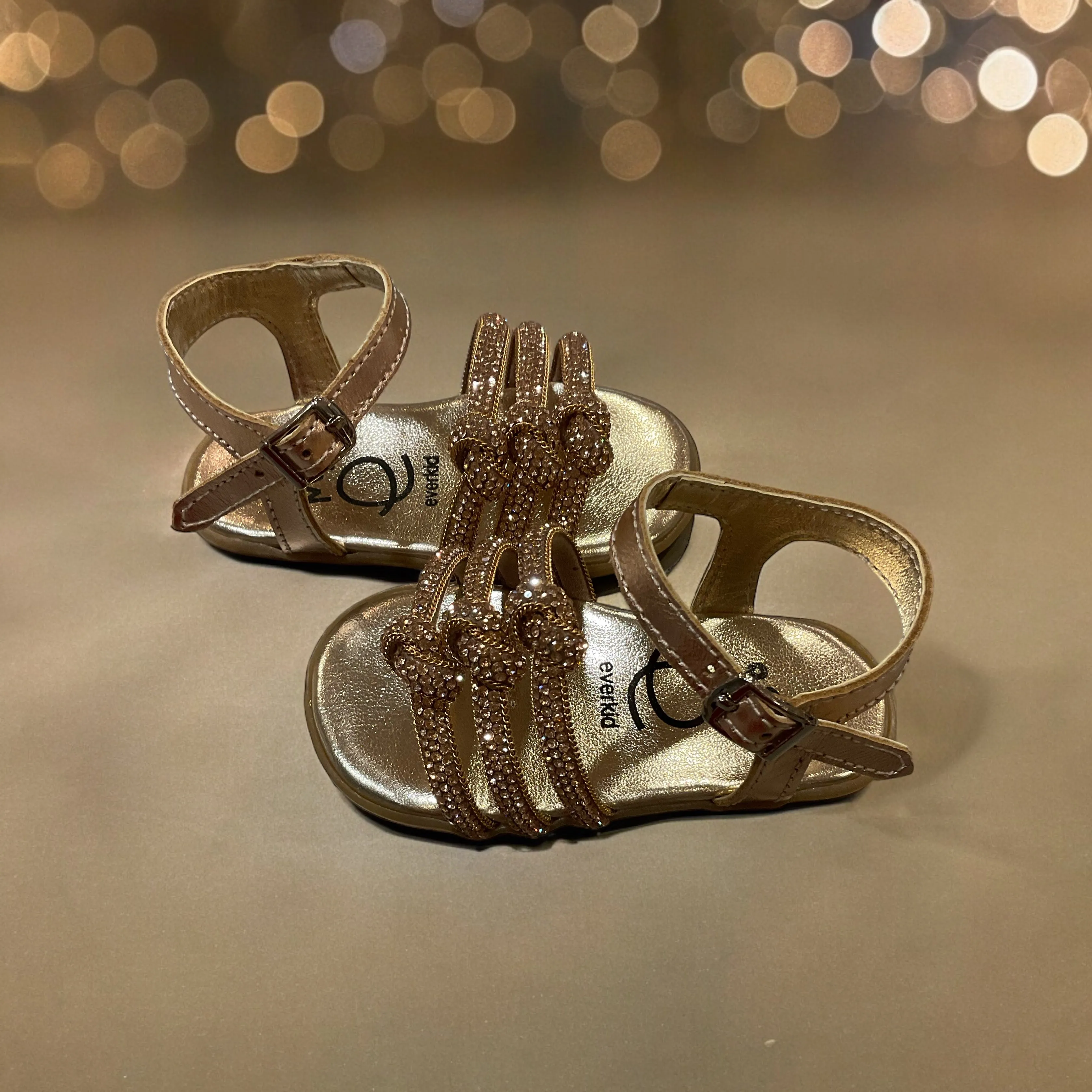 Baby Gold Crystal Sandals