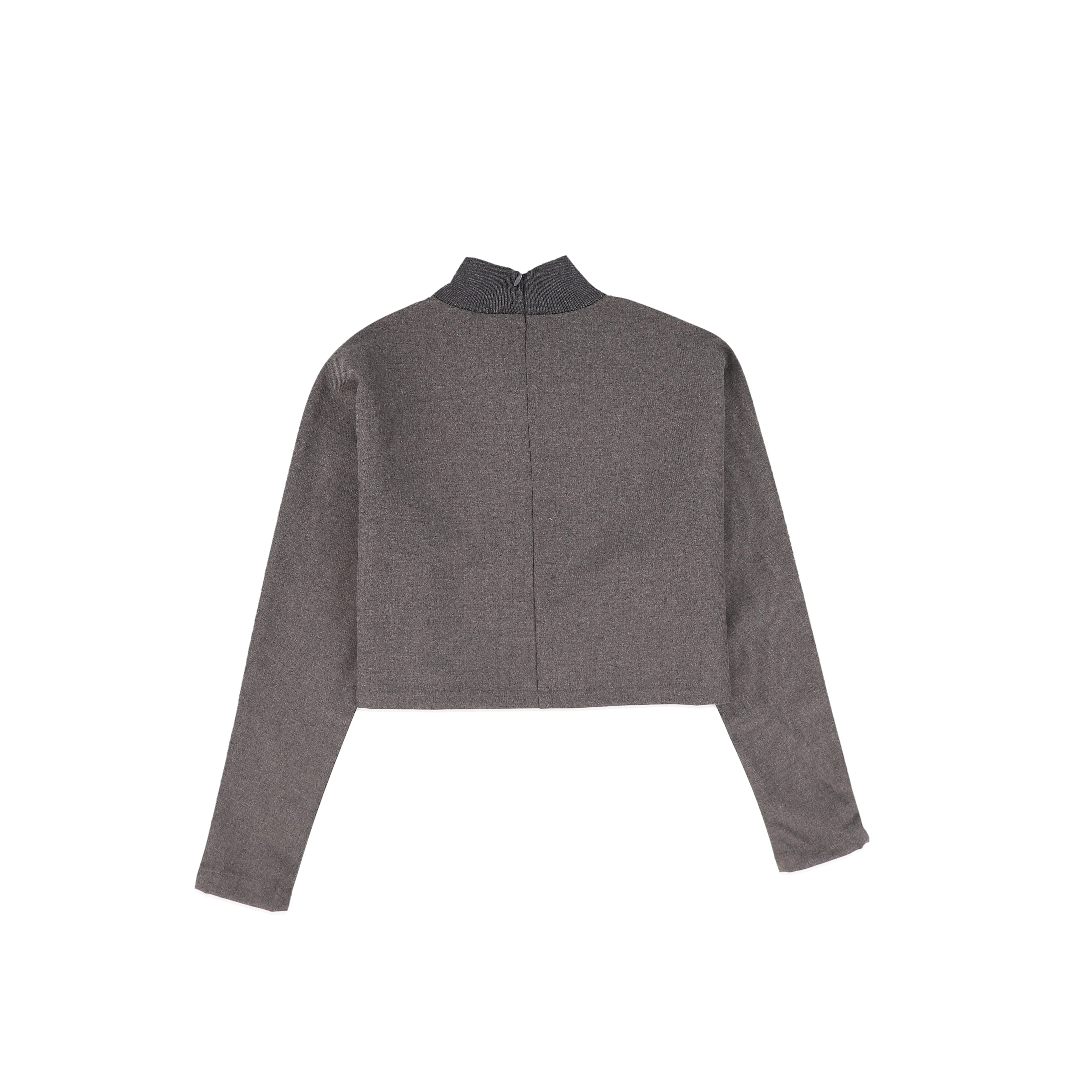 BACE COLLECTION CHARCOAL CROPPED PULLOVER SWEATER