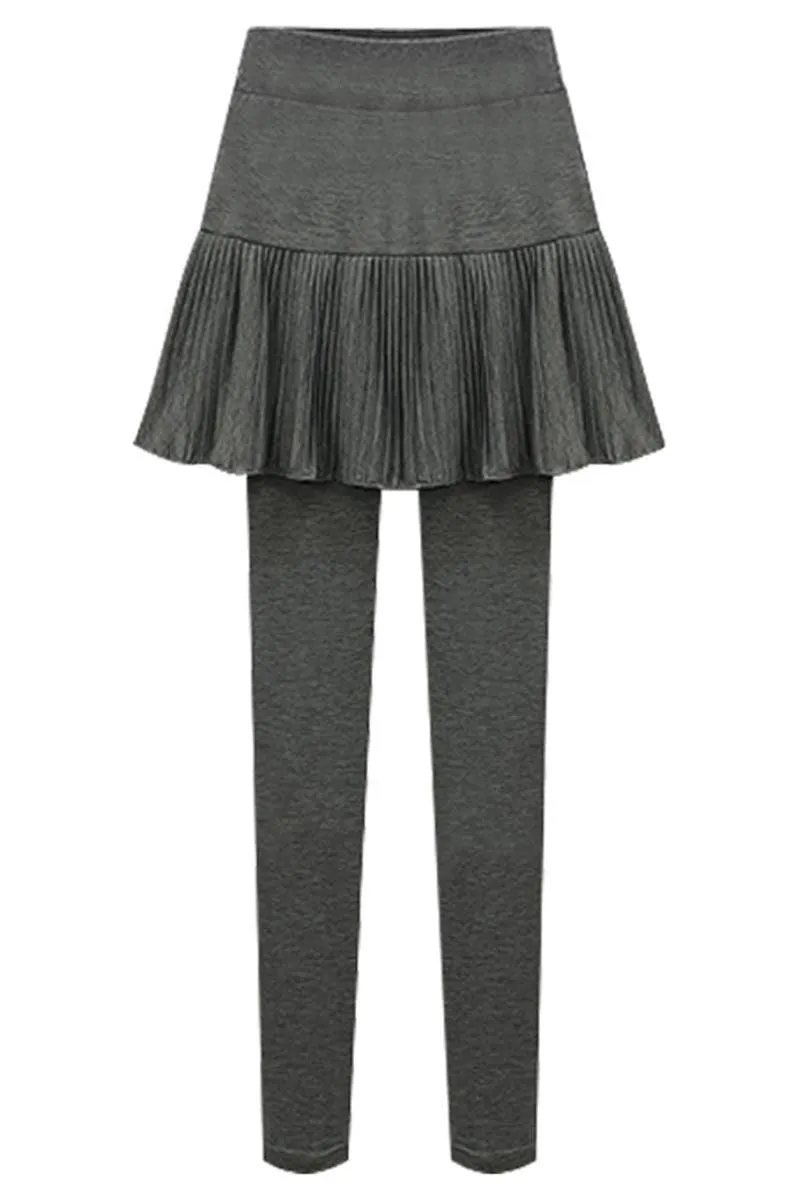 BASIC WARM RUFFLED SKIRT LEGGINGS