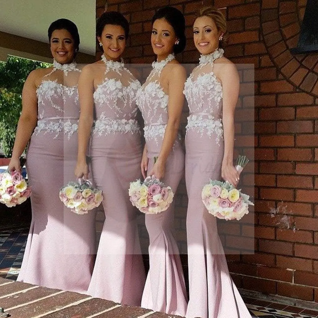 Beautiful Unique Design Sexy Mermaid Hlater Elegant Long Inexpensive Wedding Party Bridesmaid Dresses, WG87