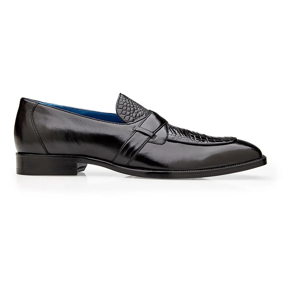 Belvedere Tornado Black American Alligator Loafer