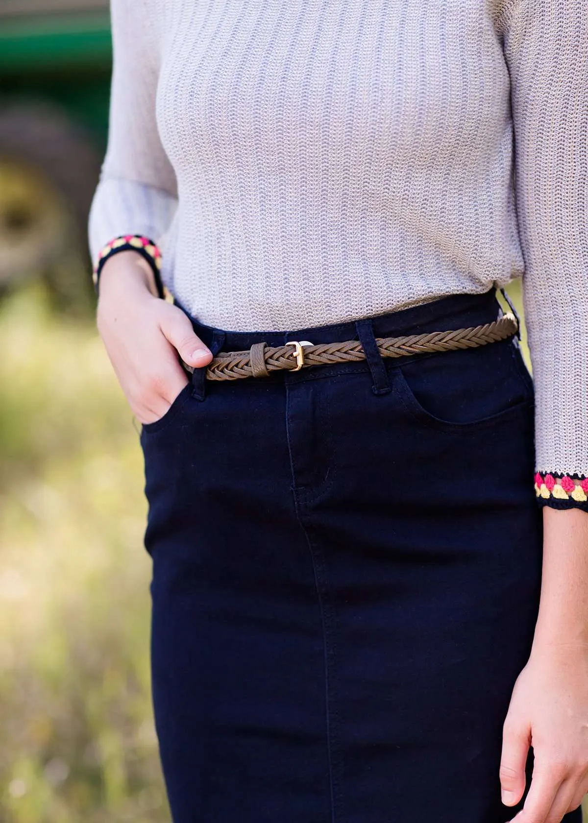 Braided Olive Belt