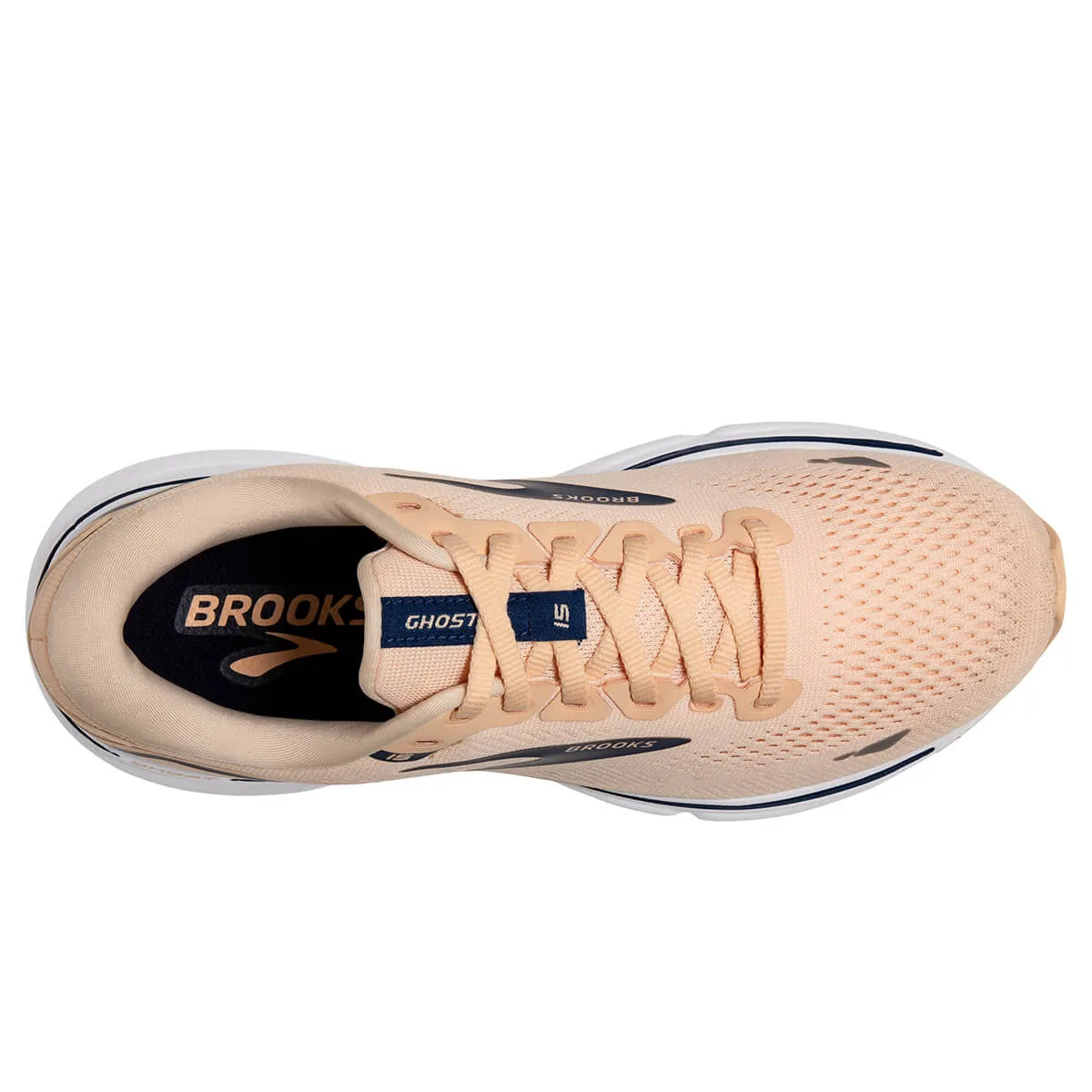 Brooks Ghost 15 Womens | Apricot/estate Blue/white