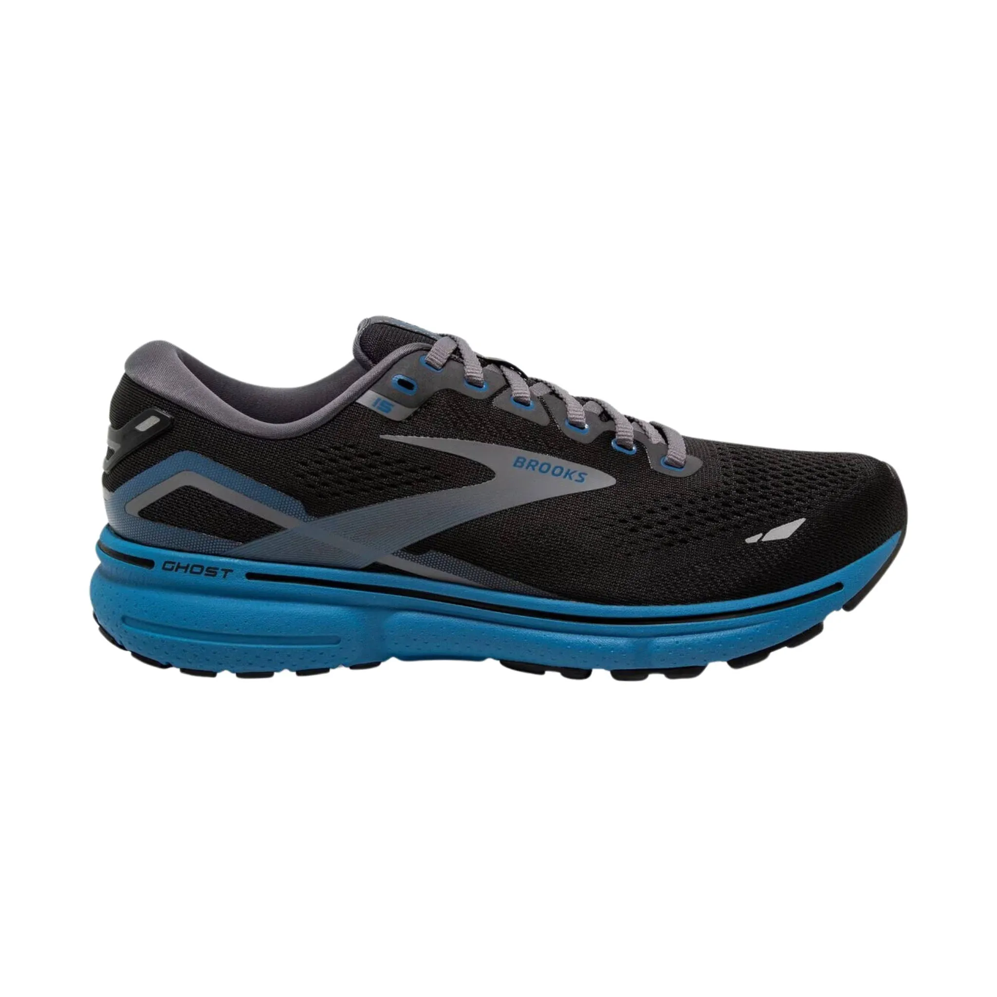 Brooks Men's Ghost 15 Road Running Shoes - Black/Blackened Pearl/ Blue - ONLINE STORE CREDIT/EXCHANGE ONLY