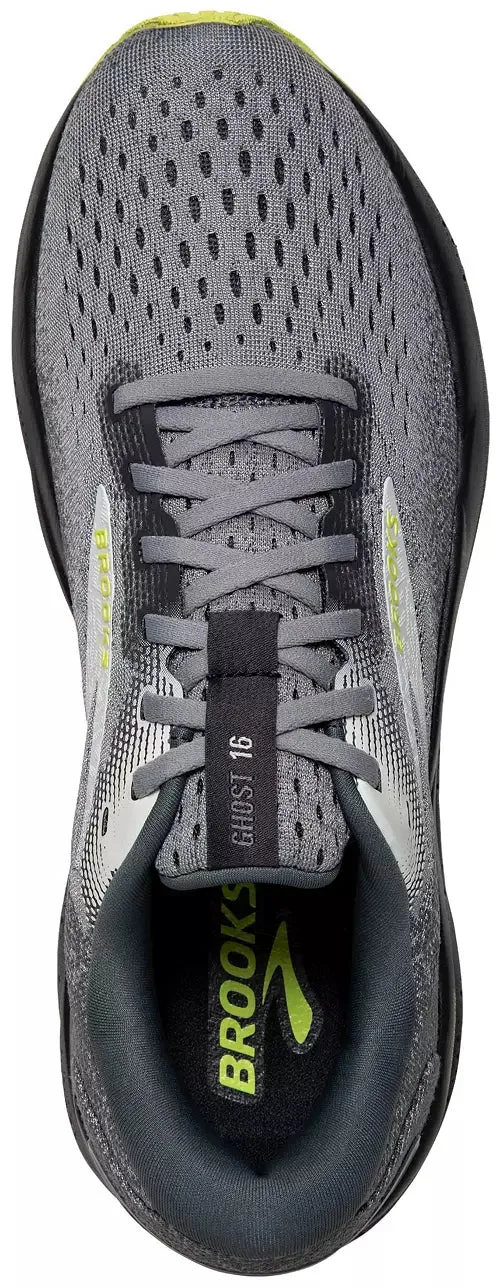 Brooks Men's Ghost 16 Sneaker in Primer/Grey/Lime