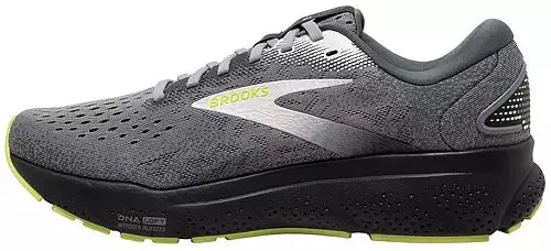 Brooks Men's Ghost 16 Sneaker in Primer/Grey/Lime