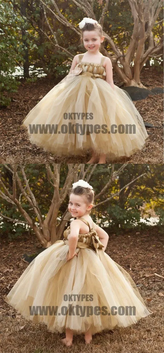 Brown Tulle Pixie Tutu Dresses, Popular Flower Girl Dresses, Free Custom Dresses, TYP0527