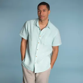 CANBERRA 100% Organic Hemp Short-Sleeve Pocket Shirt (Coconut Buttons, 10oz) (100% Biodegradable)