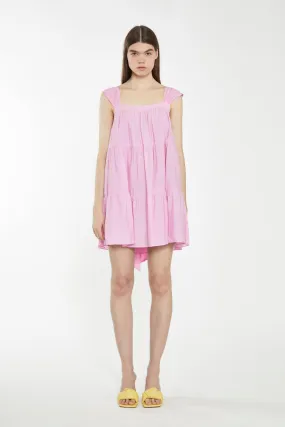 Candy Pink Tie-Back Mini Dress