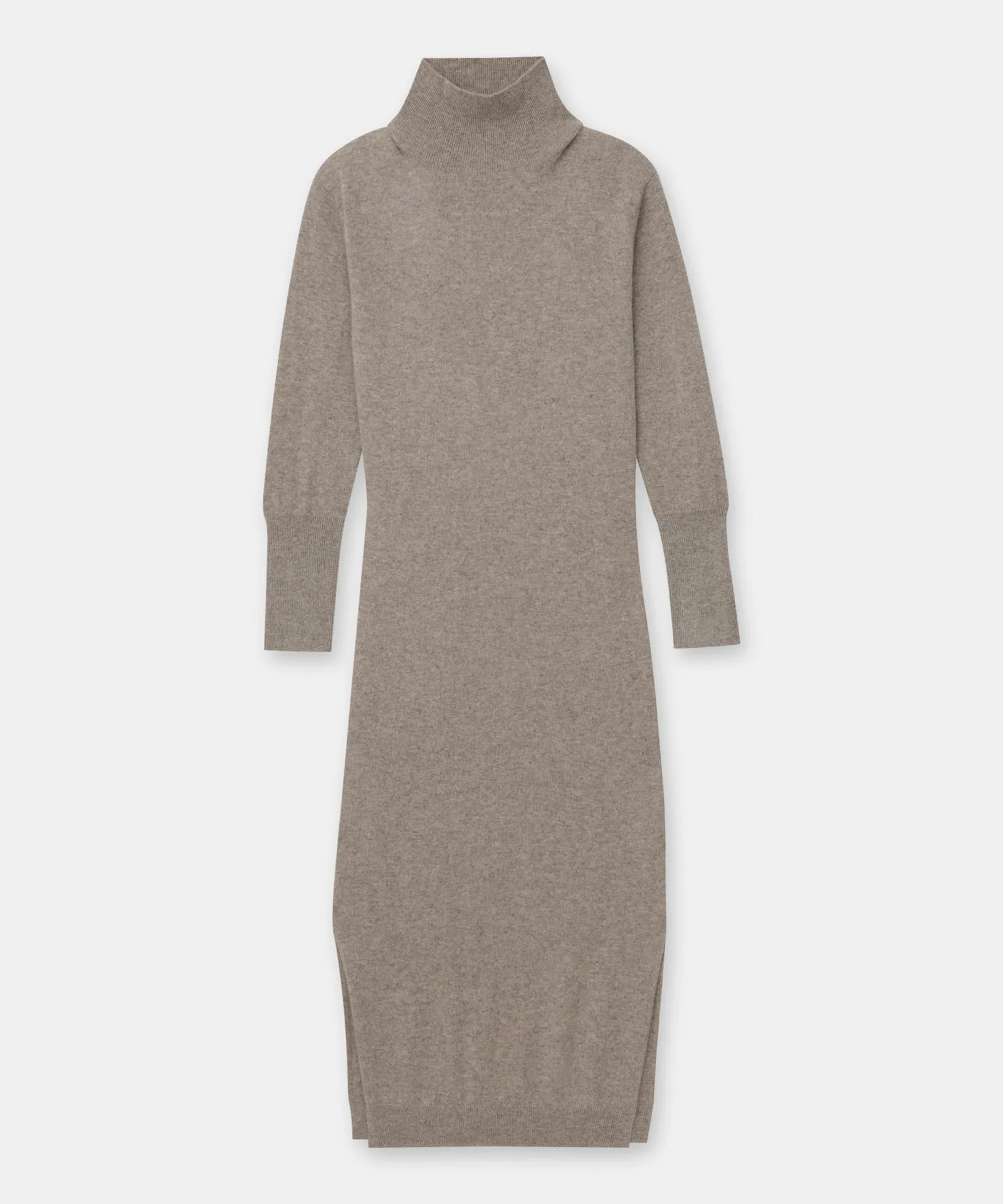 Cashmere Turtleneck Dress with Slits