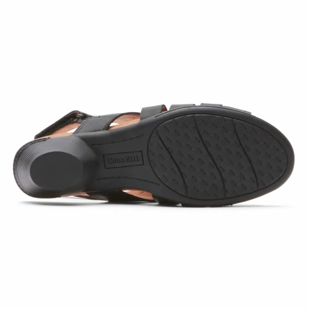 Cobb Hill LAUREL WOV SANDAL BLACK LTHR