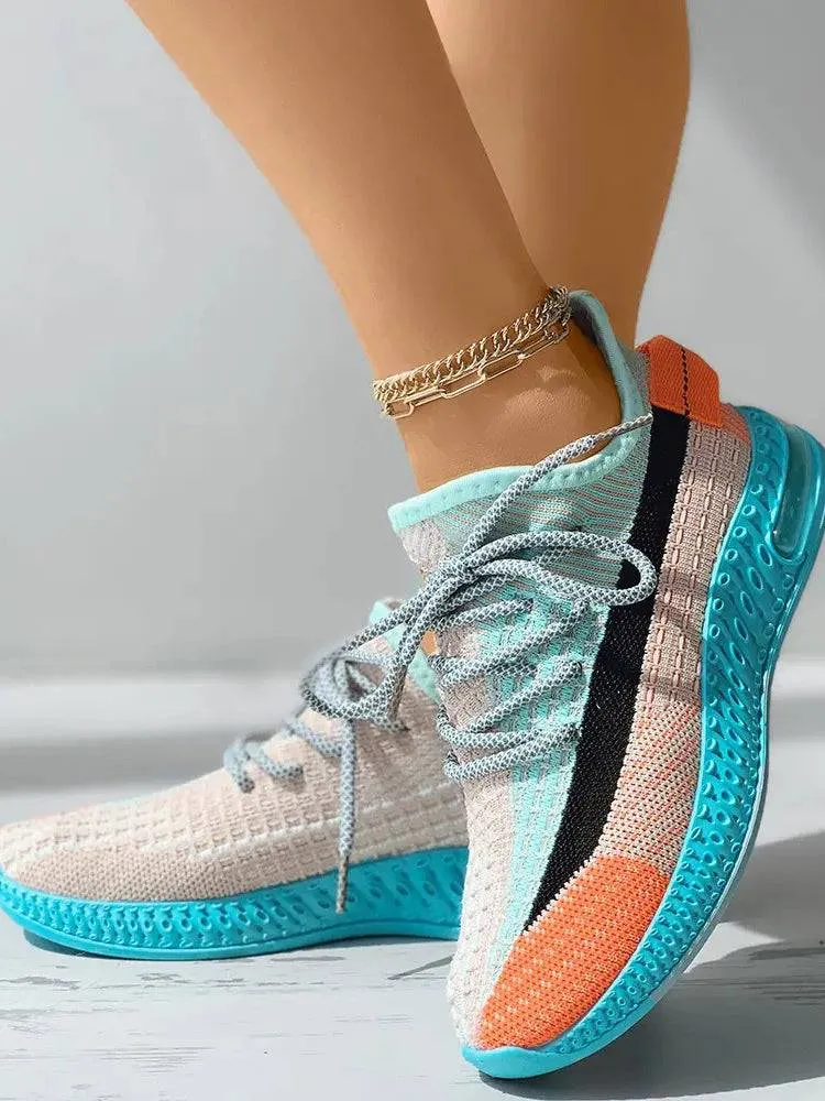 Colorblock Lace Up Sneakers