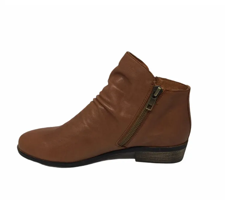 Django & Juliette Split Twin Zip Leather Boot ~ Mocca ~ Navy ~ Tan ~ Black ~ New Cognac