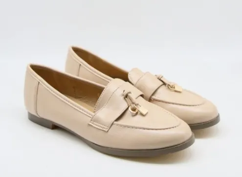 Erika Beige Almond Toe Loafers