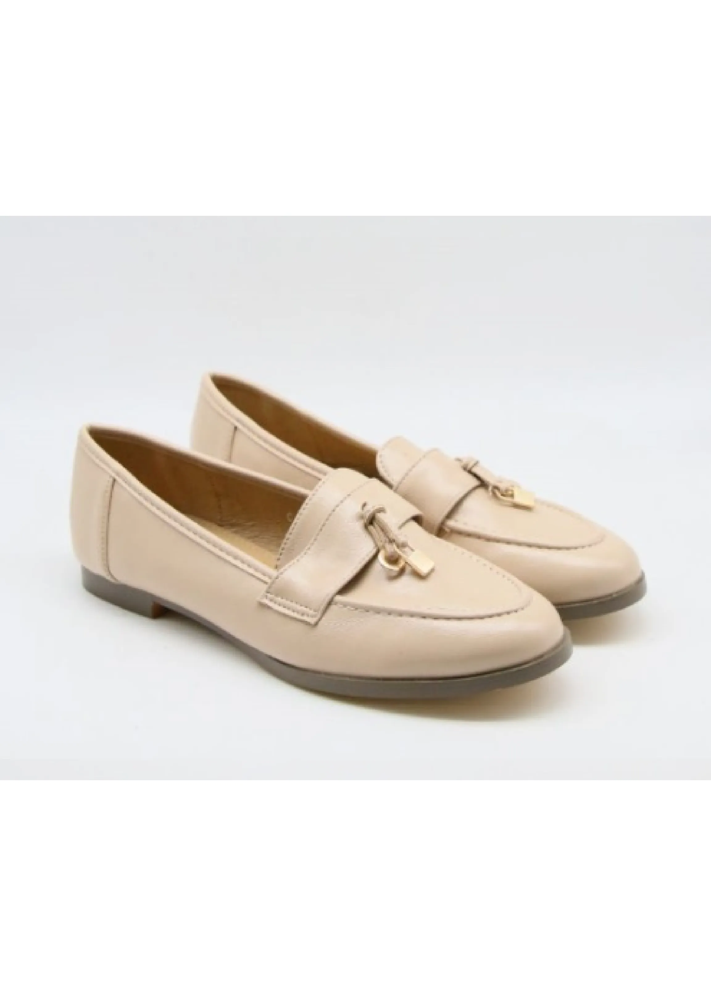 Erika Beige Almond Toe Loafers