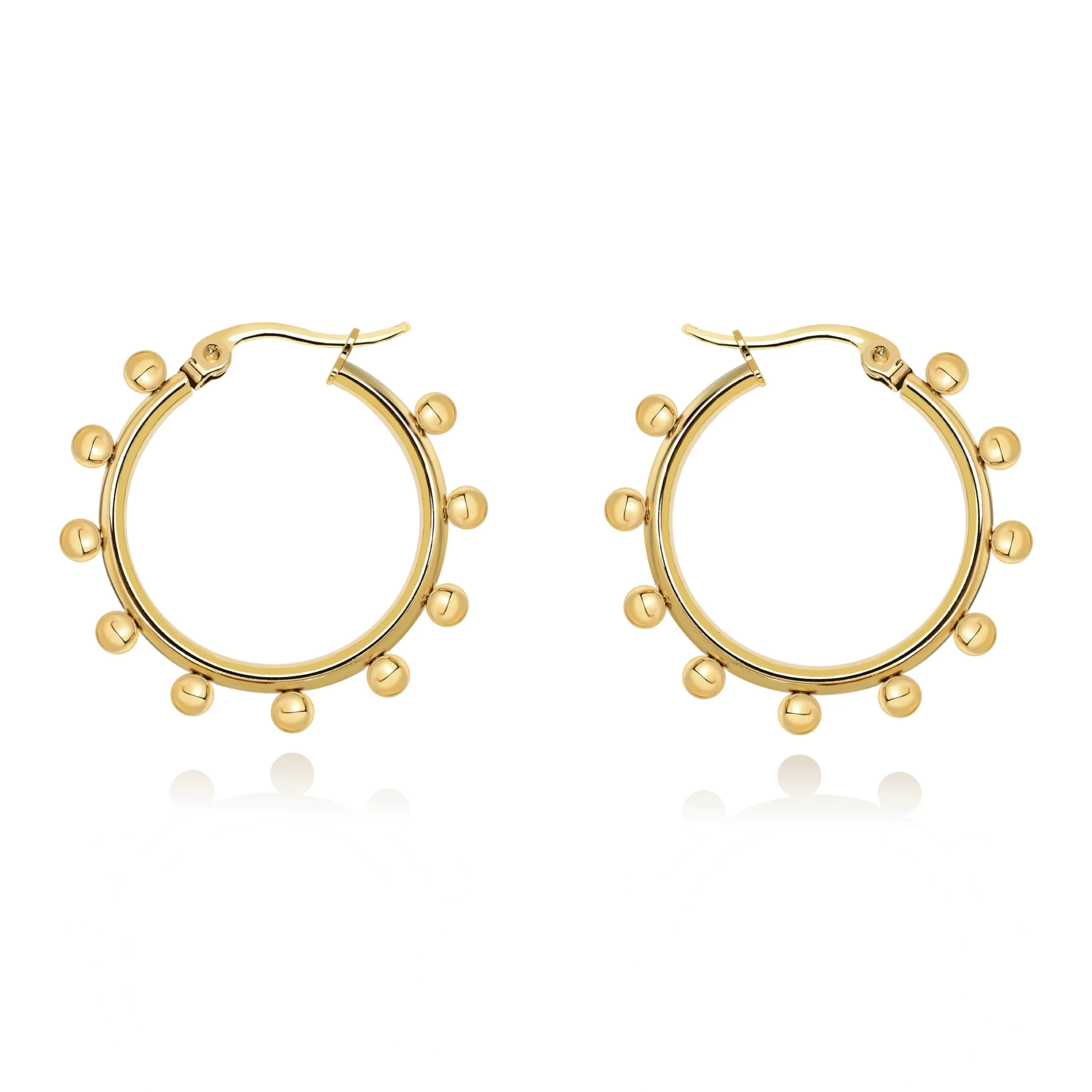 Erin Studded Hoops - Small