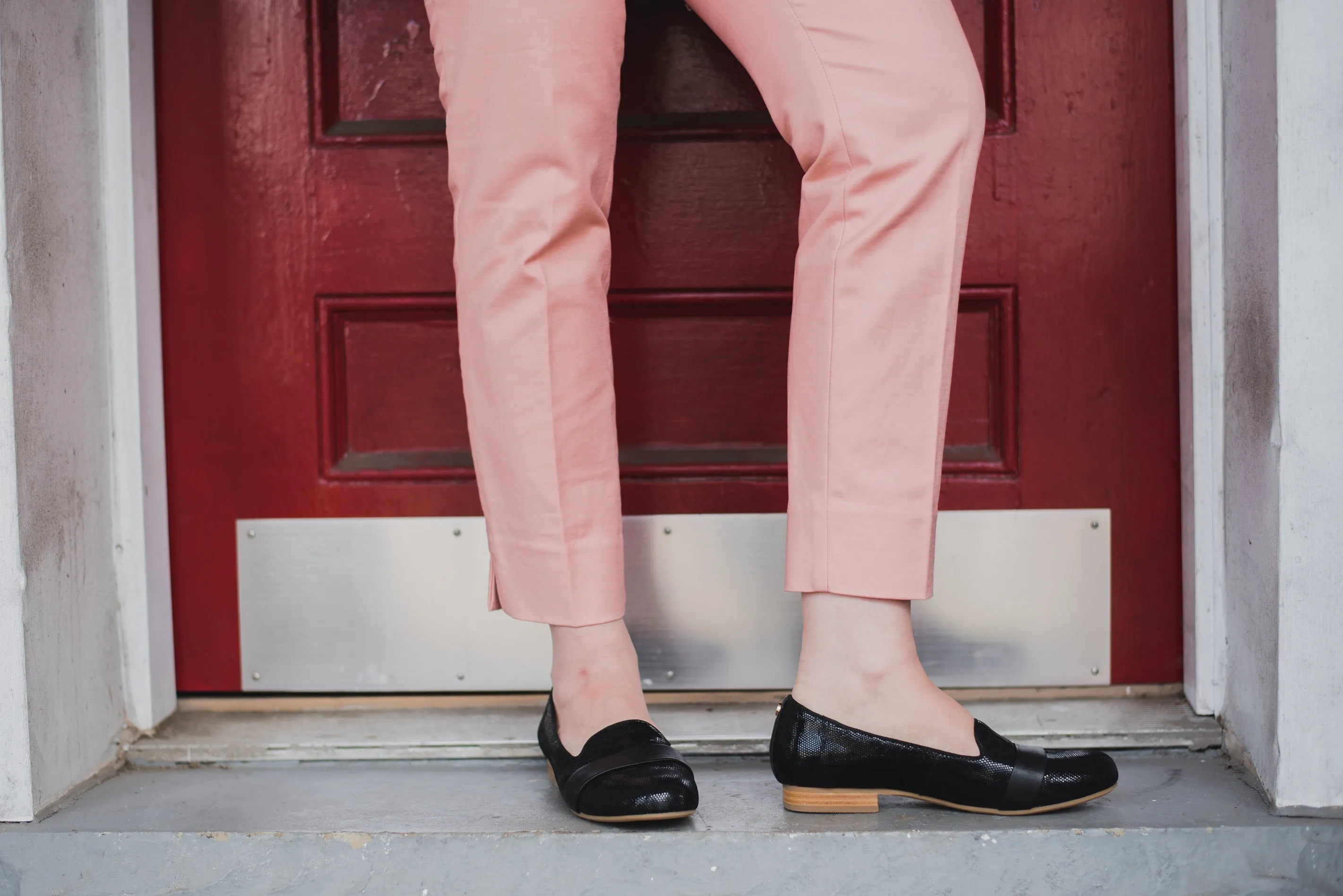 Flat Loafers with Contrast French Binding