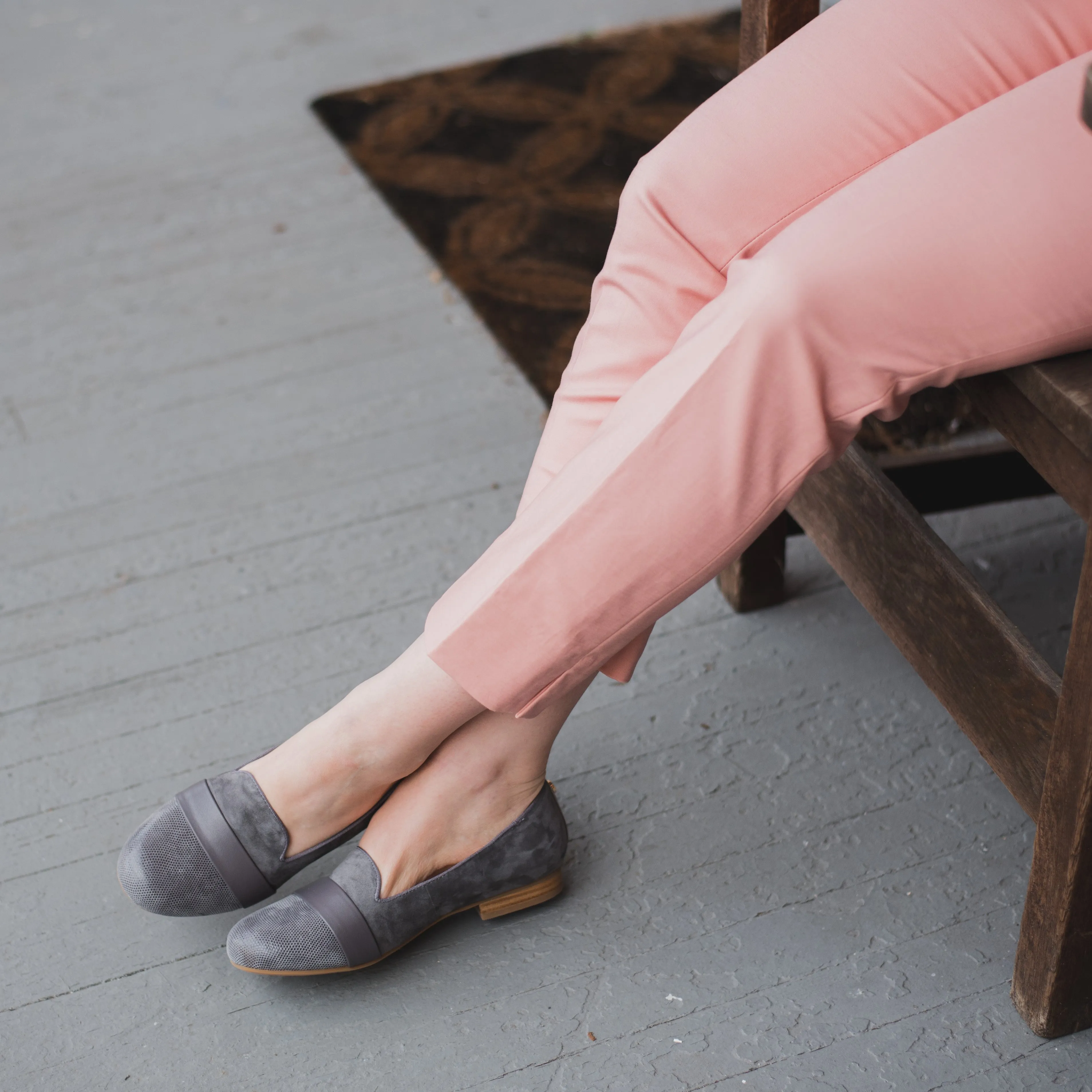 Flat Loafers with Contrast French Binding