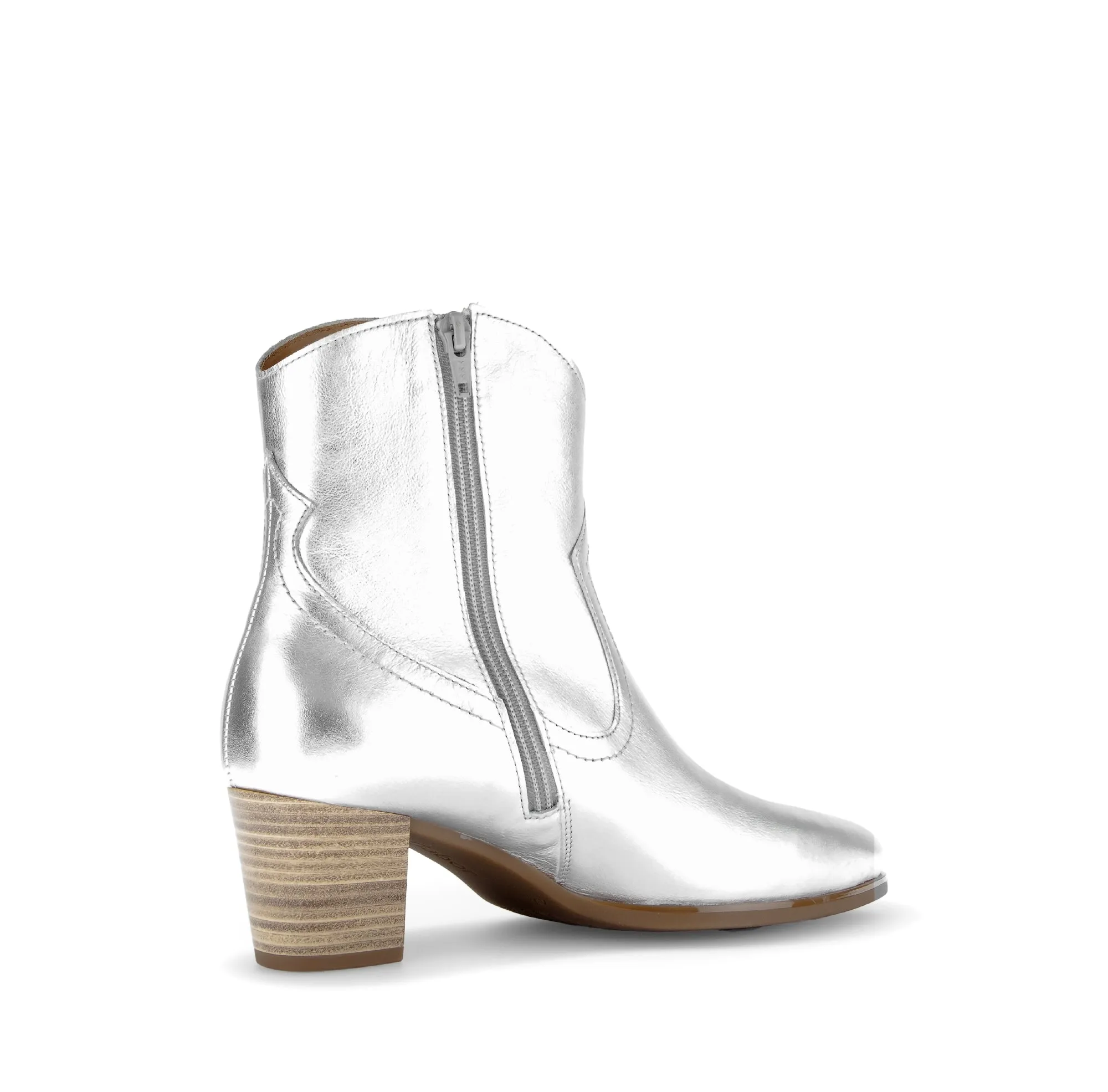 GABOR Silver Leather Western Ankle Boot 93161