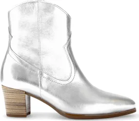 GABOR Silver Leather Western Ankle Boot 93161