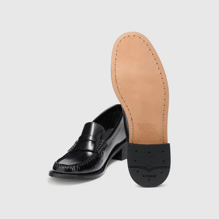 G.H. BASS WHITNEY HEEL LOAFER BLACK