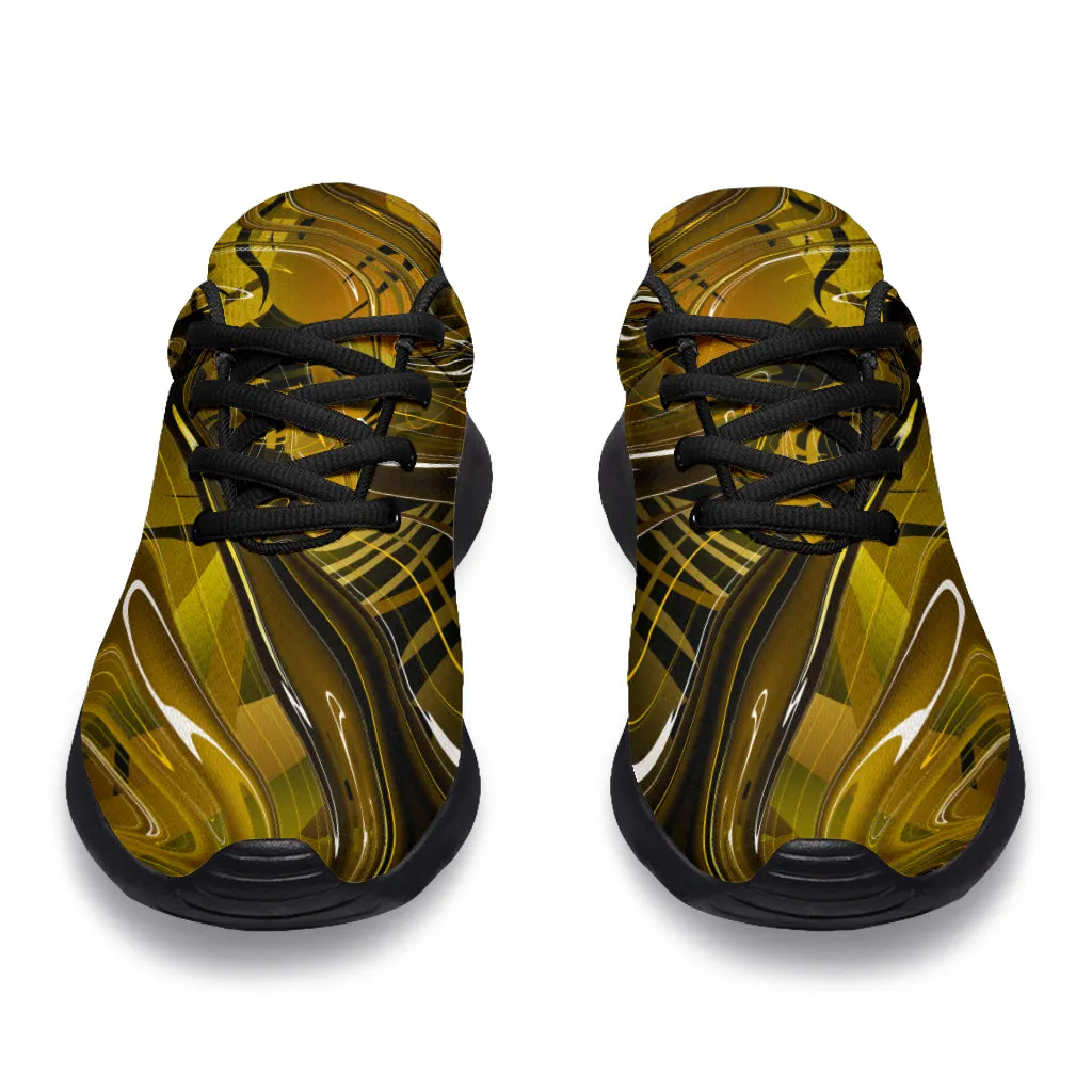 Gold Abstract Sport Sneakers