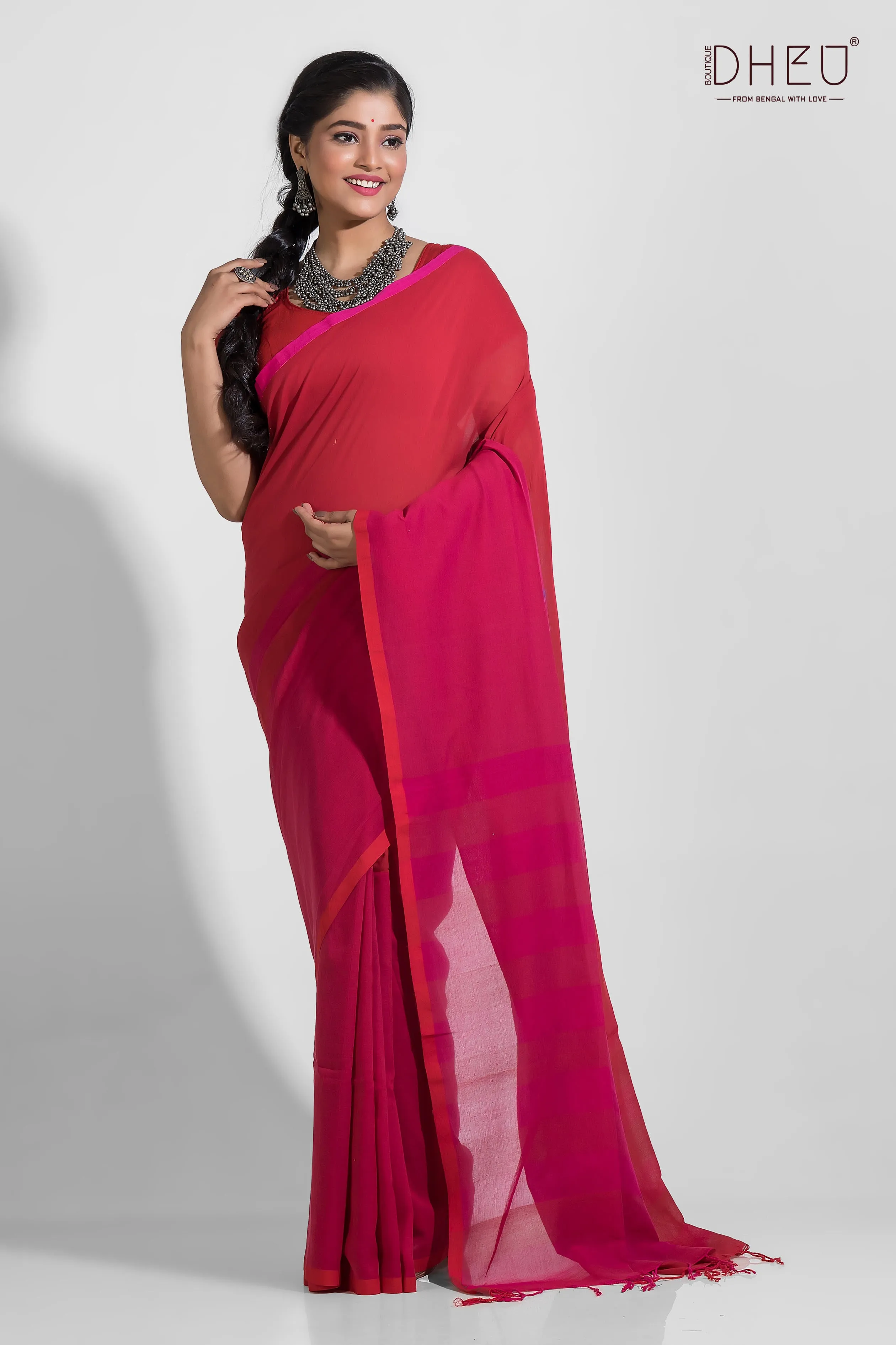 Gomti-Pure Khadi Molmol Cotton Saree