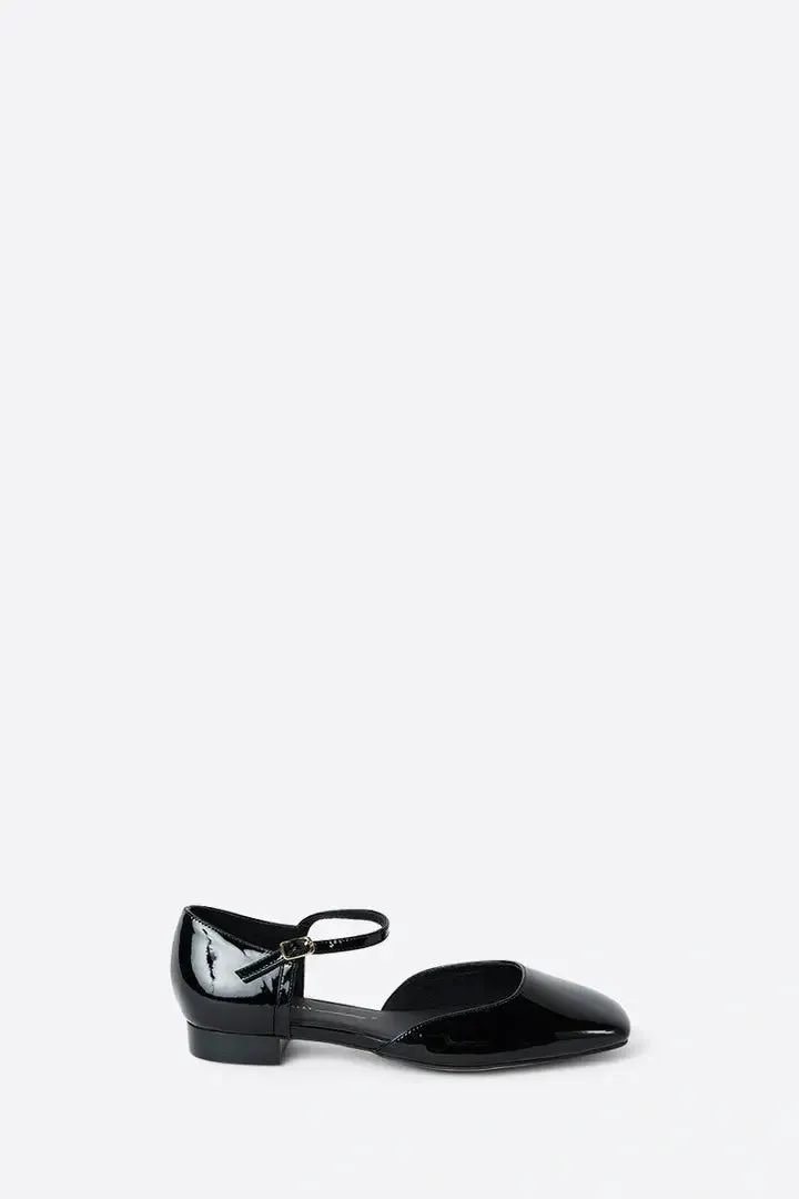 IB ELIZABETH PATENT MJ FLATS IN BLACK