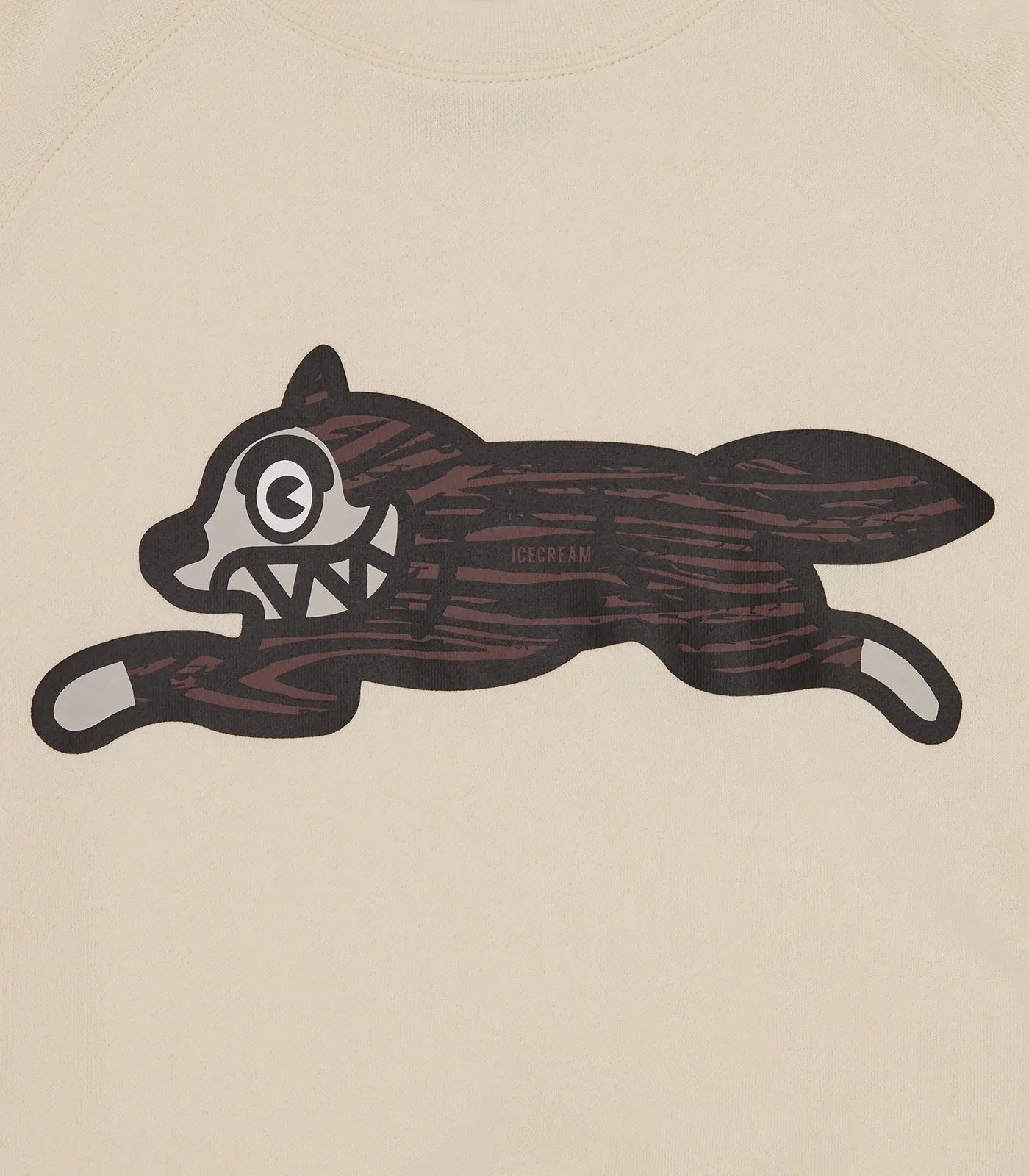 Ice Cream Woodgrain Running Dog Crewneck