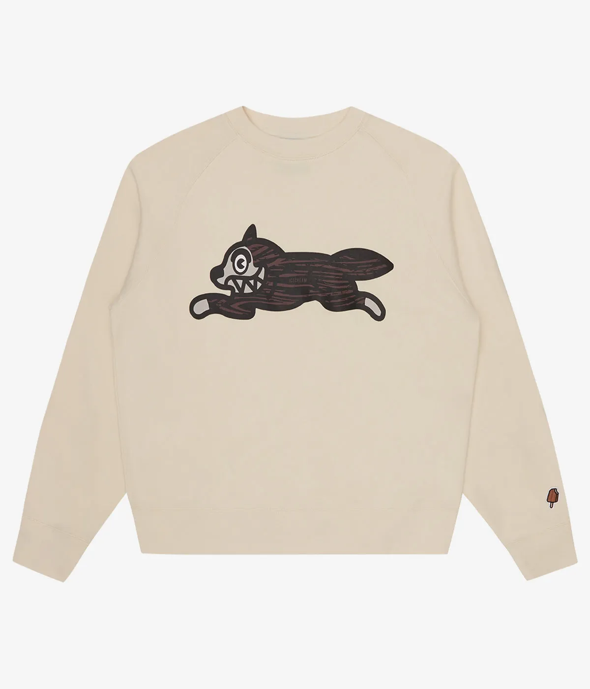 Ice Cream Woodgrain Running Dog Crewneck