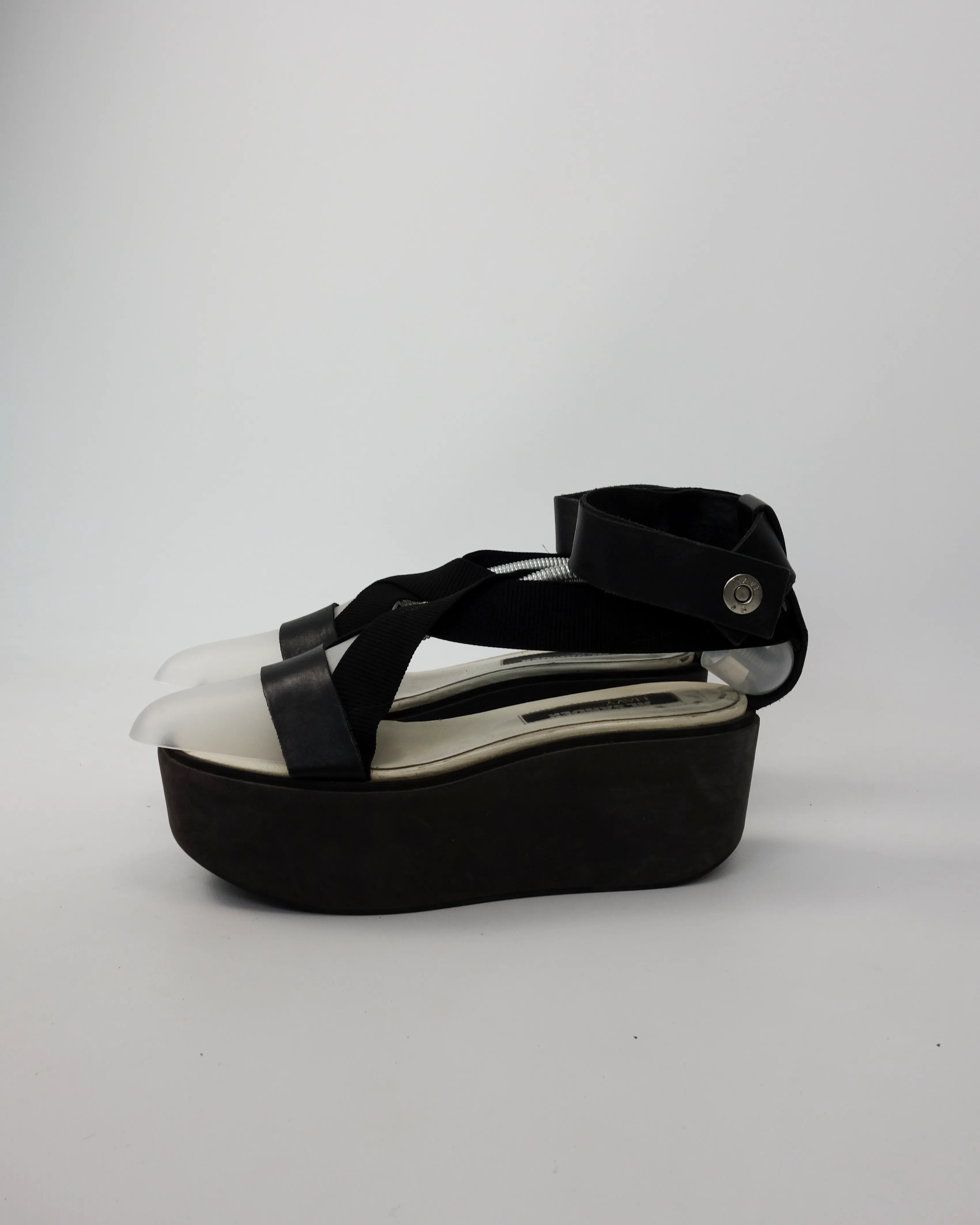 Jil Sander Navy Platform Black Sandals 2000's