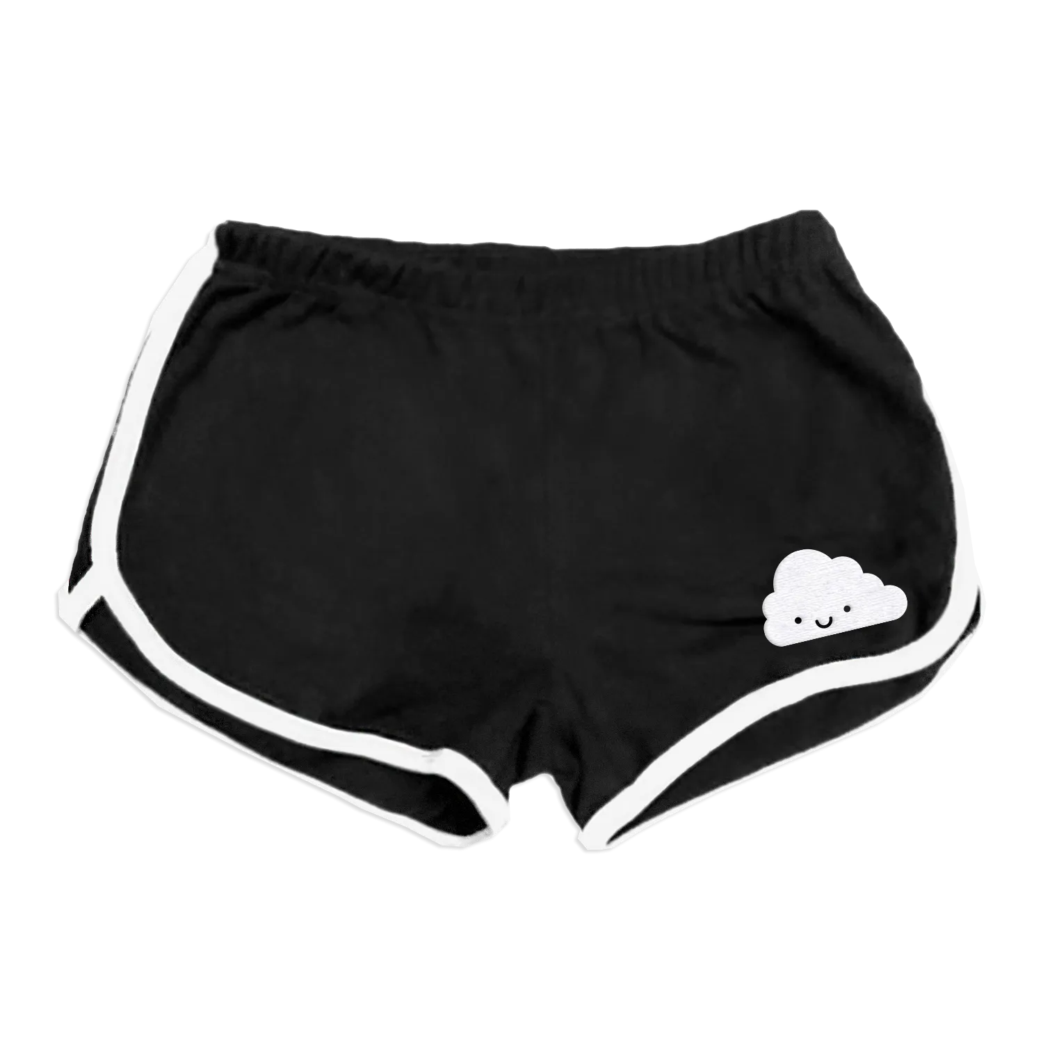 Kawaii Cloud Running Shorts - Black