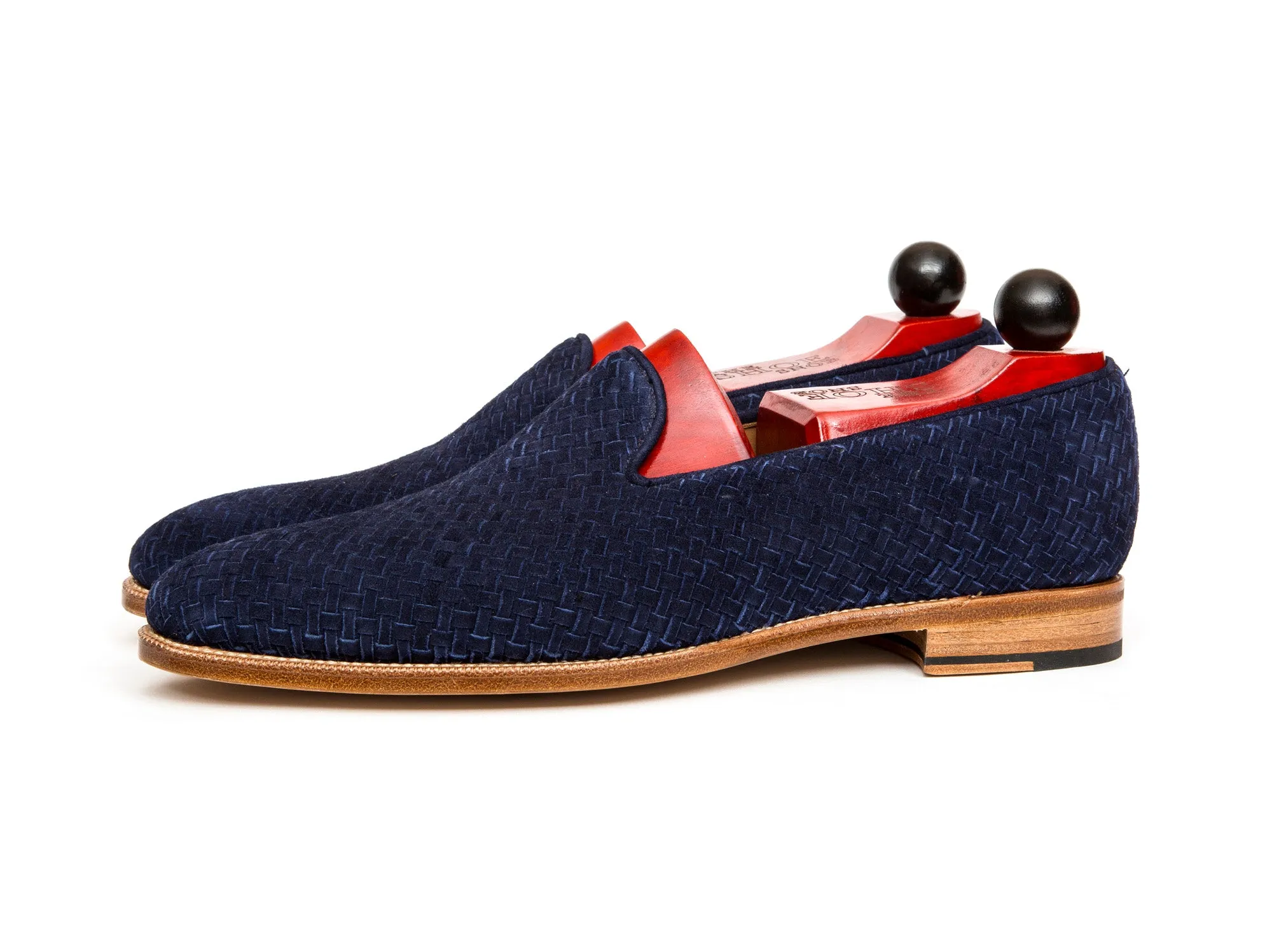 Laurelhurst II - MTO - Braided Navy Suede - TMG Last - Natural Single Leather Sole