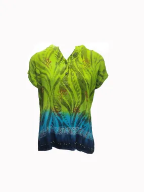 Lime tie dye top