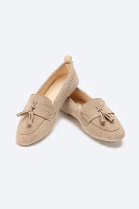 Loafers - Tassel Detail - Beige