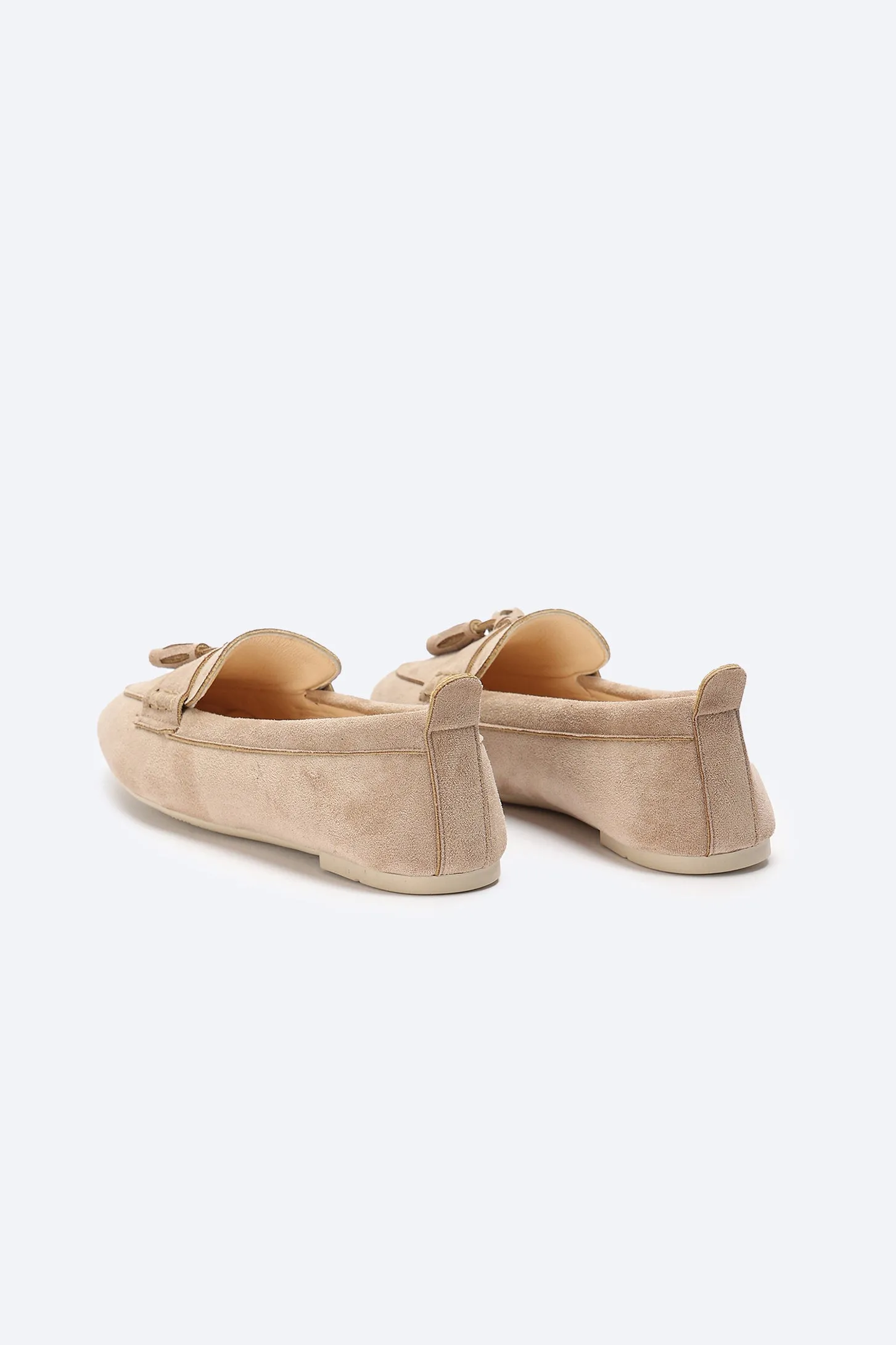 Loafers - Tassel Detail - Beige