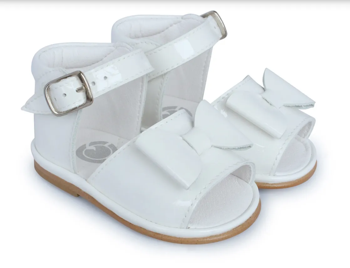 Marina White Patent Leather Sandals