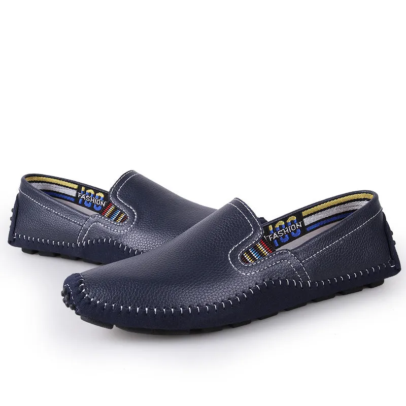 Men Hand-Stitched Urban Chic Slip On Loafers Drive Walking Shoes | 9898