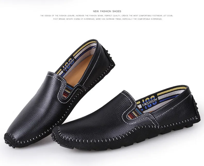 Men Hand-Stitched Urban Chic Slip On Loafers Drive Walking Shoes | 9898