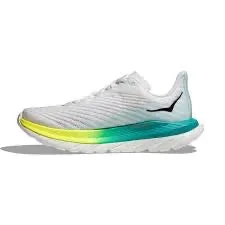 Hoka Mens Mach 5 Running Shoes - Sleek White/Blue Glass Design