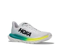 Hoka Mens Mach 5 Running Shoes - Sleek White/Blue Glass Design